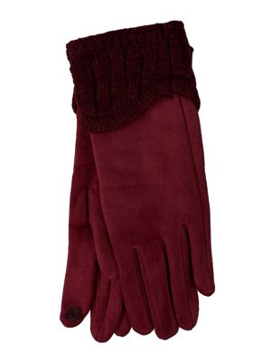 Демисезонные перчатки с манжетом, цвет бордовый
