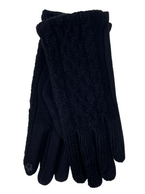 Женские утепленные перчатки из шерсти, цвет черный