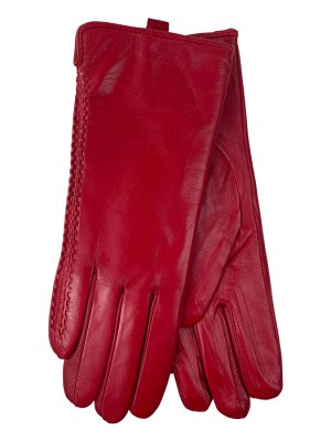 Женские перчатки из натуральной кожи, цвет красный