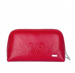 Косметичка ПРЕТТИ RED кожа малиновый тиснение кэж., 77595