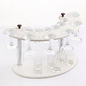 Клик Мебель Мини-бар &quot;Гладье&quot; 18 предметов, под вино, белый