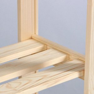 Стеллаж деревянный, 6 полок, 170x84x28 см, хвоя, усиленный, напольный