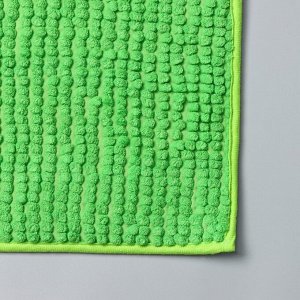 Набор ковриков для ванной и туалета Доляна «Букли», 2 шт: 40?50, 50?80 см цвет зелёный