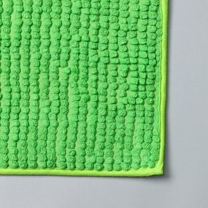 Коврики для ванной и туалета Доляна «Букли», 2 шт., 40x50 см, 50x80 см, зелёные
