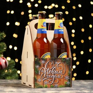 Ящик под пиво "С Новым Годом!" хвоя, доски
