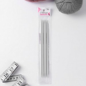 СИМА-ЛЕНД Спицы для вязания, чулочные, с тефлоновым покрытием, d = 4,5 мм, 20 см, 5 шт
