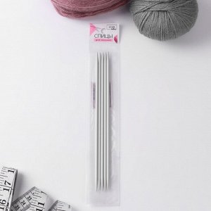 Спицы для вязания, чулочные, с тефлоновым покрытием, d = 4 мм, 20 см, 5 шт