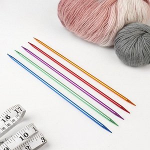 Спицы для вязания, чулочные, из алюминия, d = 5 мм, 26,5 см, 5 шт, цвет МИКС