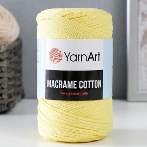Пряжа "Macrame Cotton" 20% полиэстер, 80% хлопок 225м/250гр (754 св.жёлтый)