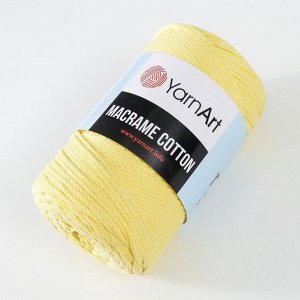 Пряжа "Macrame Cotton" 20% полиэстер, 80% хлопок 225м/250гр (754 св.жёлтый)