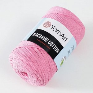 Пряжа "Macrame Cotton" 20% полиэстер, 80% хлопок 225м/250гр (779 ярк.розовый)