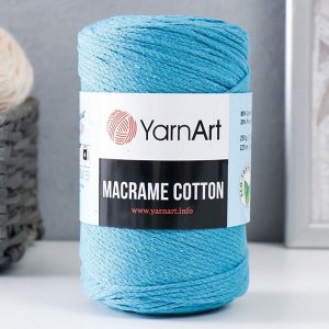 Пряжа "Macrame Cotton" 20% полиэстер, 80% хлопок 225м/250гр (780 бирюза)