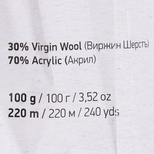 Пряжа "Shetland" 30% шерсть верджин, 70% акрил 220м/100гр (535 бел-беж-сер)