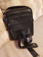 Мужская сумка из натуральной кожи, цвет черный