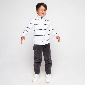 Джемпер для мальчика, цвет цвет белый/тёмно-синий, рост, (4)