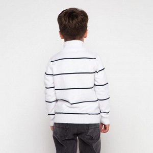 Джемпер для мальчика, цвет цвет белый/тёмно-синий, рост, (4)