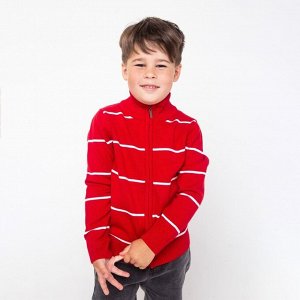 Джемпер для мальчика, цвет красный/цвет белый, рост, (6)