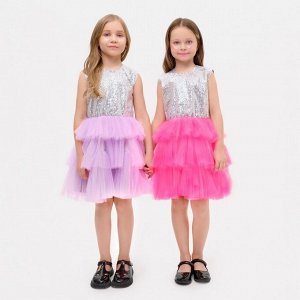 Платье для девочки с пайетками KAFTAN, размер 28 (86-92), цвет лиловый