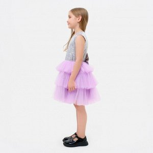 Платье для девочки с пайетками KAFTAN, размер 36 (134-140), цвет лиловый