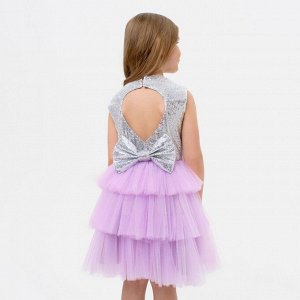 Платье для девочки с пайетками KAFTAN, размер 36 (134-140), цвет лиловый