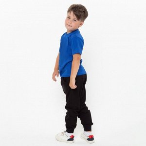 Комплект для мальчика (футболка, брюки), цвет синий/чёрный МИКС, рост