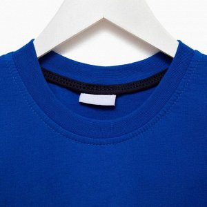 Комплект для мальчика (футболка, брюки), цвет синий/тёмно-синий МИКС, рост