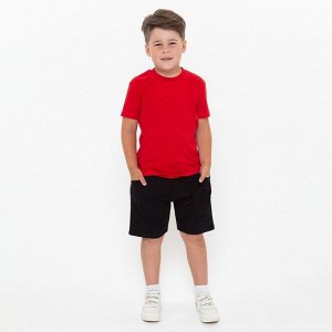 Комплект для мальчика (футболка, шорты), цвет красный/чёрный МИКС, рост