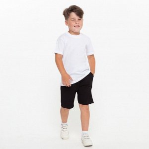 СИМА-ЛЕНД Комплект для мальчика (футболка, шорты), цвет белый/чёрный МИКС, рост