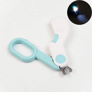 Когтерез - ножницы для животных с LED фонарём, голубой