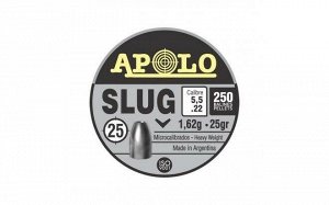 Пуля пневм. APOLO "Slug", для винт., 5,5 1.62 гр. (250 шт.)
