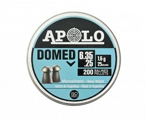 Пуля пневм. APOLO "Domed", для винт., 6.35 1.6 гр. (200 шт.)