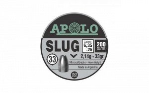 Пуля пневм. APOLO "Slug", для винт., 6.35 2.14 гр. (200 шт.)