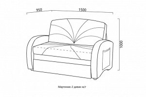 Малогабаритный диван Мартиник-2 (поролон)