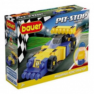 Конструктор Bauer 814 Гоночная машина в коробке "Pit Stop" (цвет синий, жёлтый)