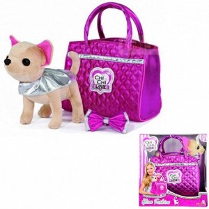 Chi-Chi love Собачка Чихуахуа Гламур с розовой сумочкой и бантом 20см 5893125