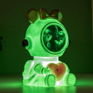 Ночник-увлажнитель Мишка космонавт LED USB белый 12х12х16,5 см