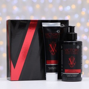 Подарочный набор Q.P.Victory №1064 Red label woodspicy fragrance (шампунь 2в1, 320 мл+бальзам п/брит