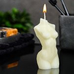 Фигурная свеча &quot;Торс женский хрусталь&quot; молочная, 10см