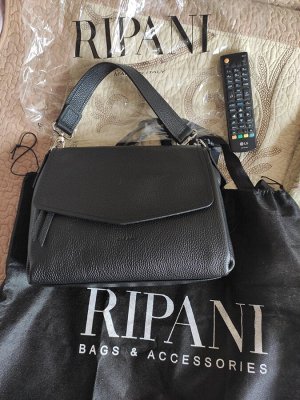 Сумка RIPANI италия черная, нат. кожа