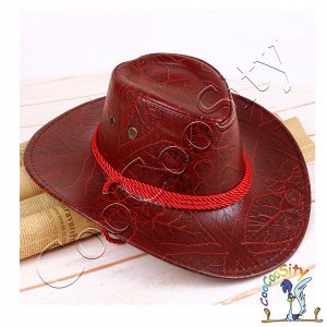 шляпа Ковбой красная, 33х38х14 см искусственная кожа