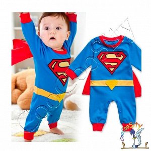 костюм Супермена, рост 90 см., трикотаж (комбинезон с плащом)