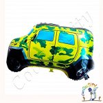 Шар фигура, Джип военный, зеленый, 1 шт. (25&#039;&#039;/63 см)
