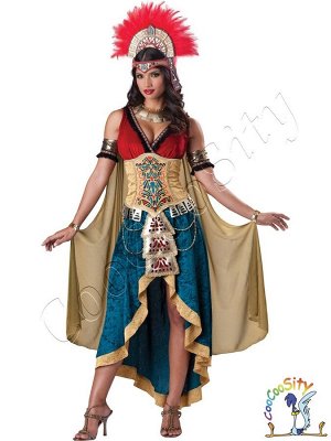 Костюм королевы Майа р-р S, качество LUX (платье с прикреплённой накидкой, корсет, манжеты, ожерелье и головной убор)