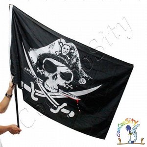 флаг Пиратский, череп в шляпе с кинжалами, 150х90 см