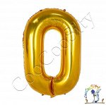 Шар фигура, Цифра 0, золото, 1 шт. (40&#039;&#039;/95х84 см) имитация США