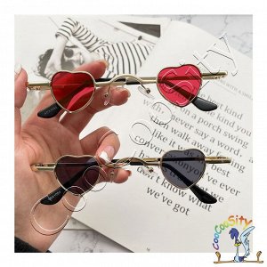 очки Мини Сердца, красные стекла, 13х3см