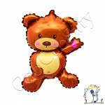 Шар воздушный фольгированный Фигура, Медвежонок коричневый, 1 шт. (86х55 см)