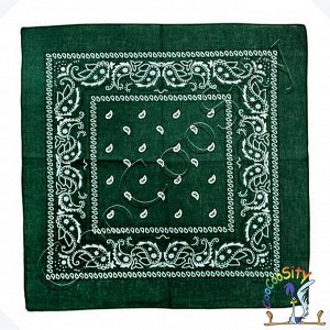 платок-бандана Ковбой, темно-зеленый, 55х55 см