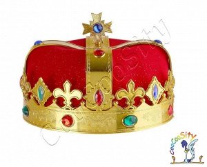 шапка (корона)  Короля красная 19 х 19 х 16 см, пластик, текстиль