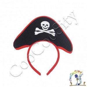 ободок Пиратская шляпа, фетр, пластик